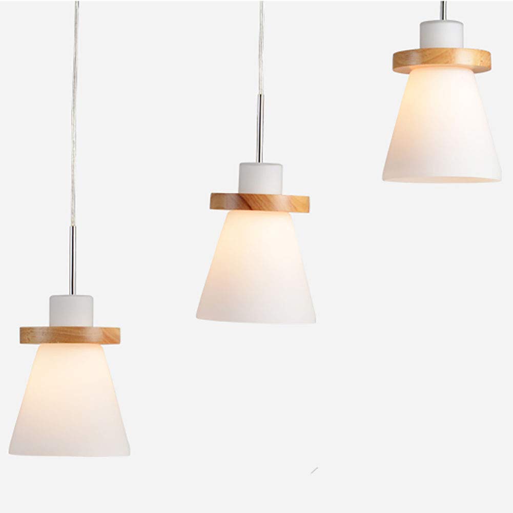 Hailie Minimalism LED Pendant Light Wood Glass Bedroom/Dining Room