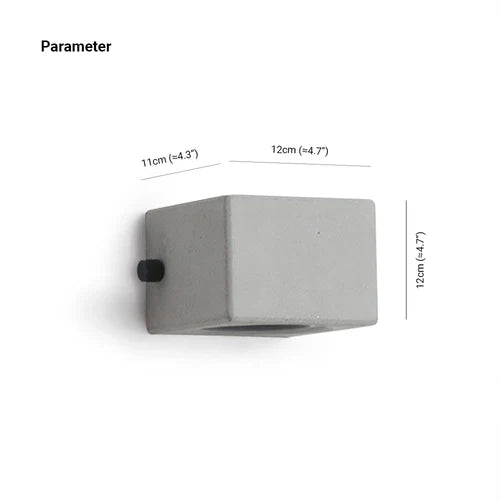 White Outdoor Wall Light Square Orr Cement Led