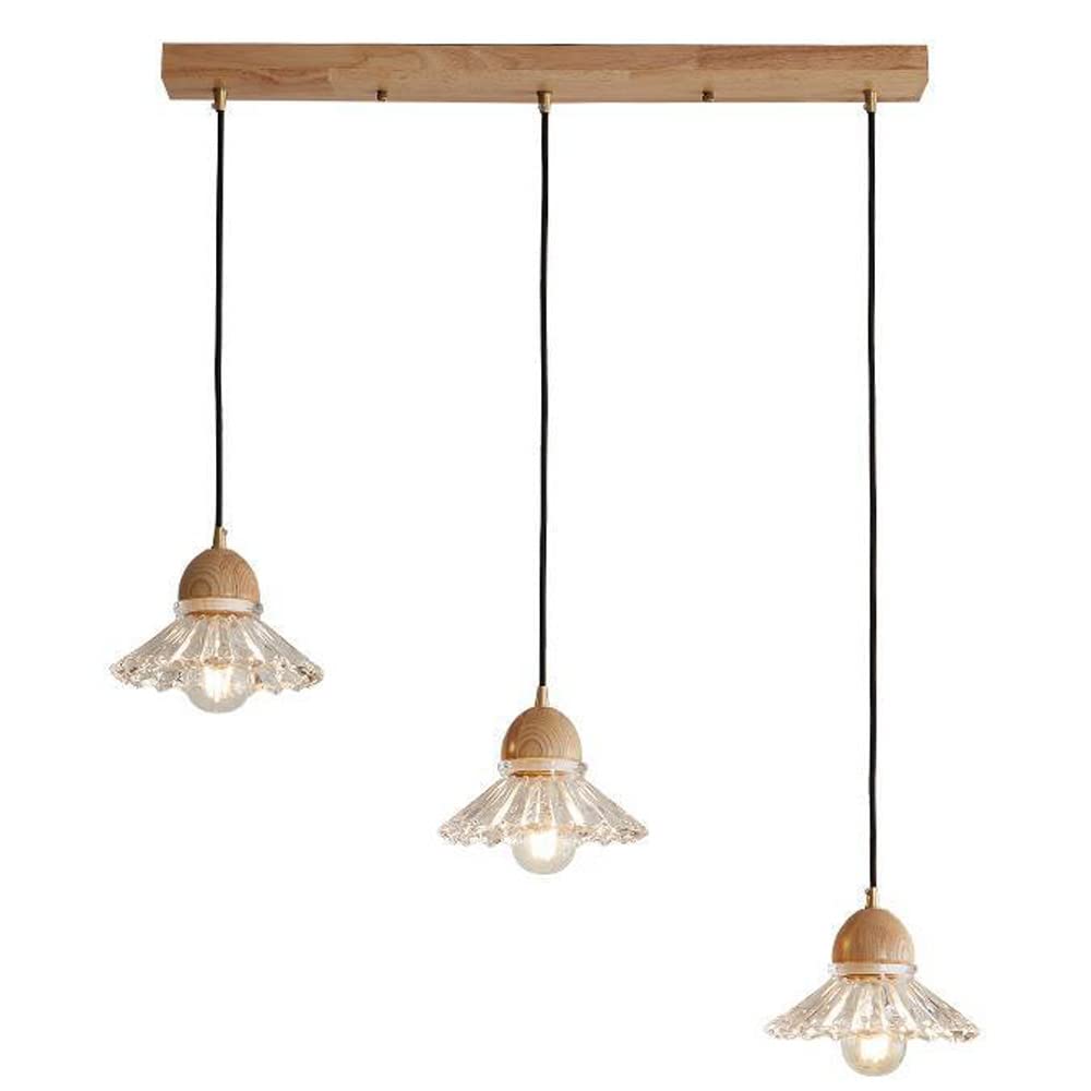 Hailie Retro Wood Pendant Light Glass Bedroom/Living Room/Dining Room