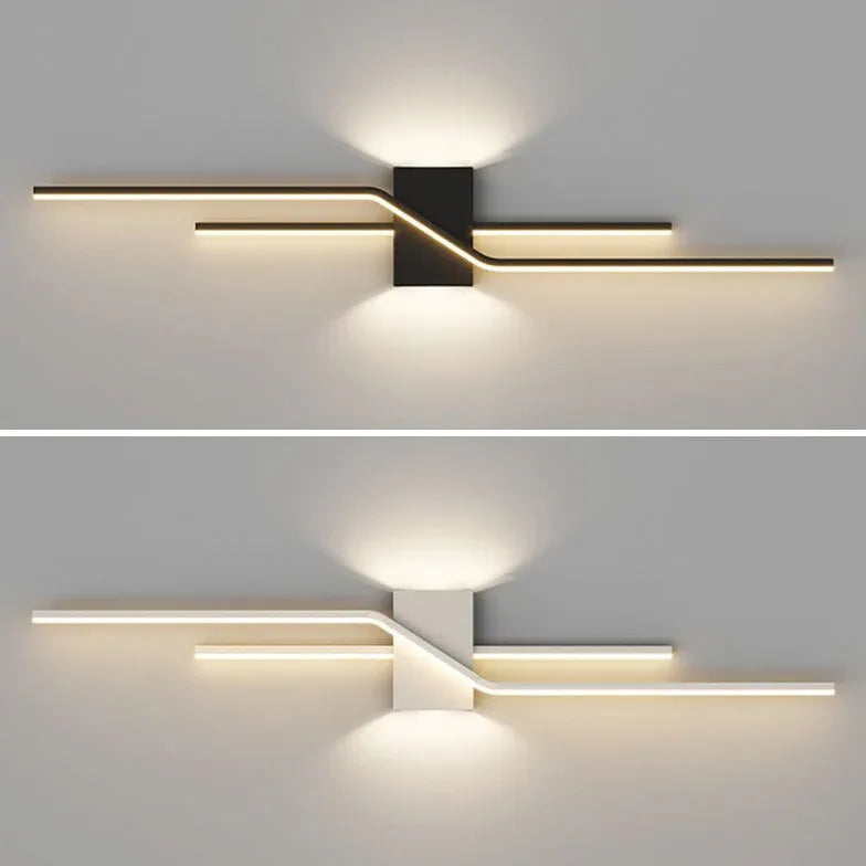 Flush Wall Light For Bathroom Linear Alana Metal Warm White Led Ip44