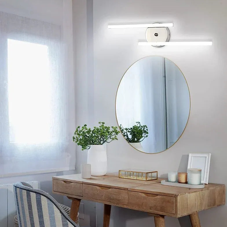 Black Mirror Light For Bathroom Linear Alana Metal Ip44 Led Warm White