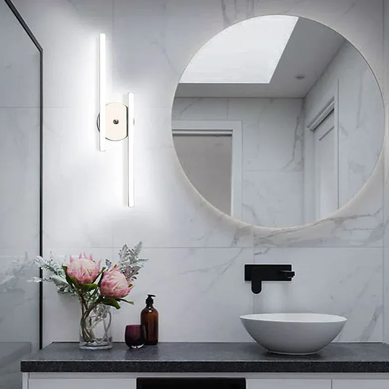 Black Mirror Light For Bathroom Linear Alana Metal Ip44 Led Warm White