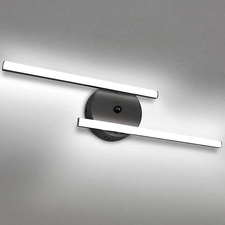 Black Mirror Light For Bathroom Linear Alana Metal Ip44 Led Warm White