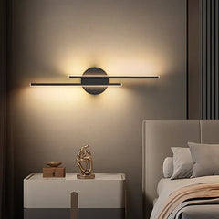 Black Flush Light For Bedroom Linear Alana Metal Warm White