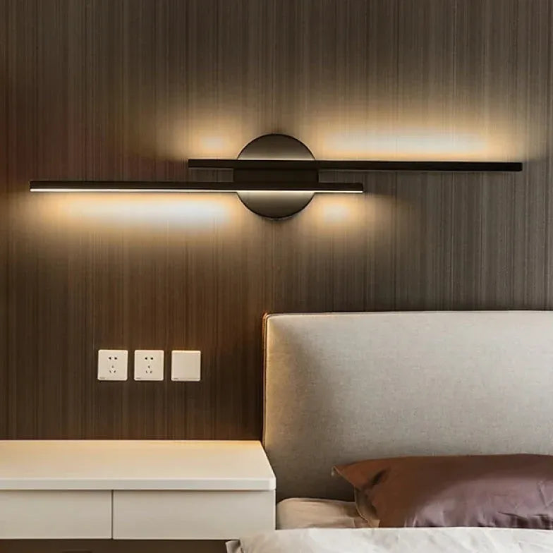 Black Flush Light For Bedroom Linear Alana Metal Warm White