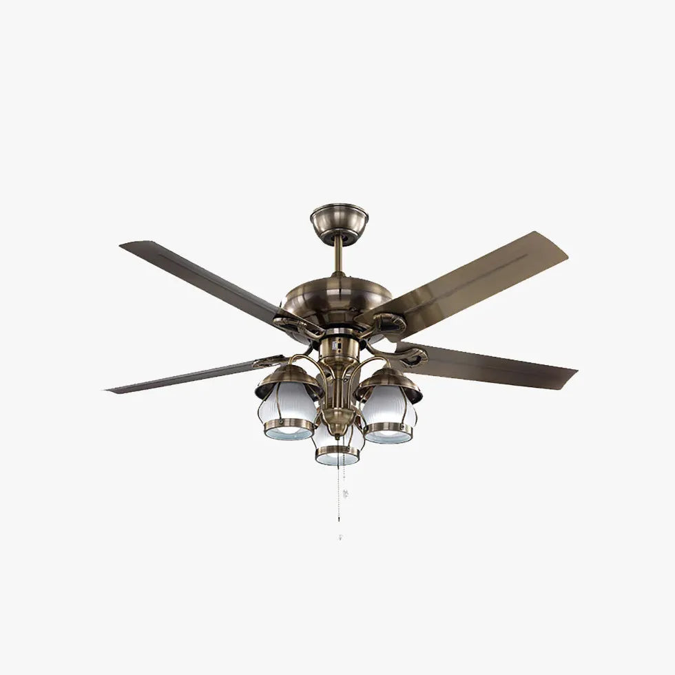 Ceiling Fan With Light For Study Room Alessio Metal & Acrylic Dimmable