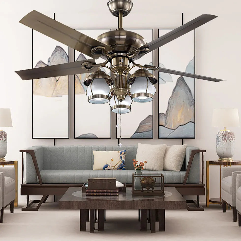 Ceiling Fan With Light For Study Room Alessio Metal & Acrylic Dimmable