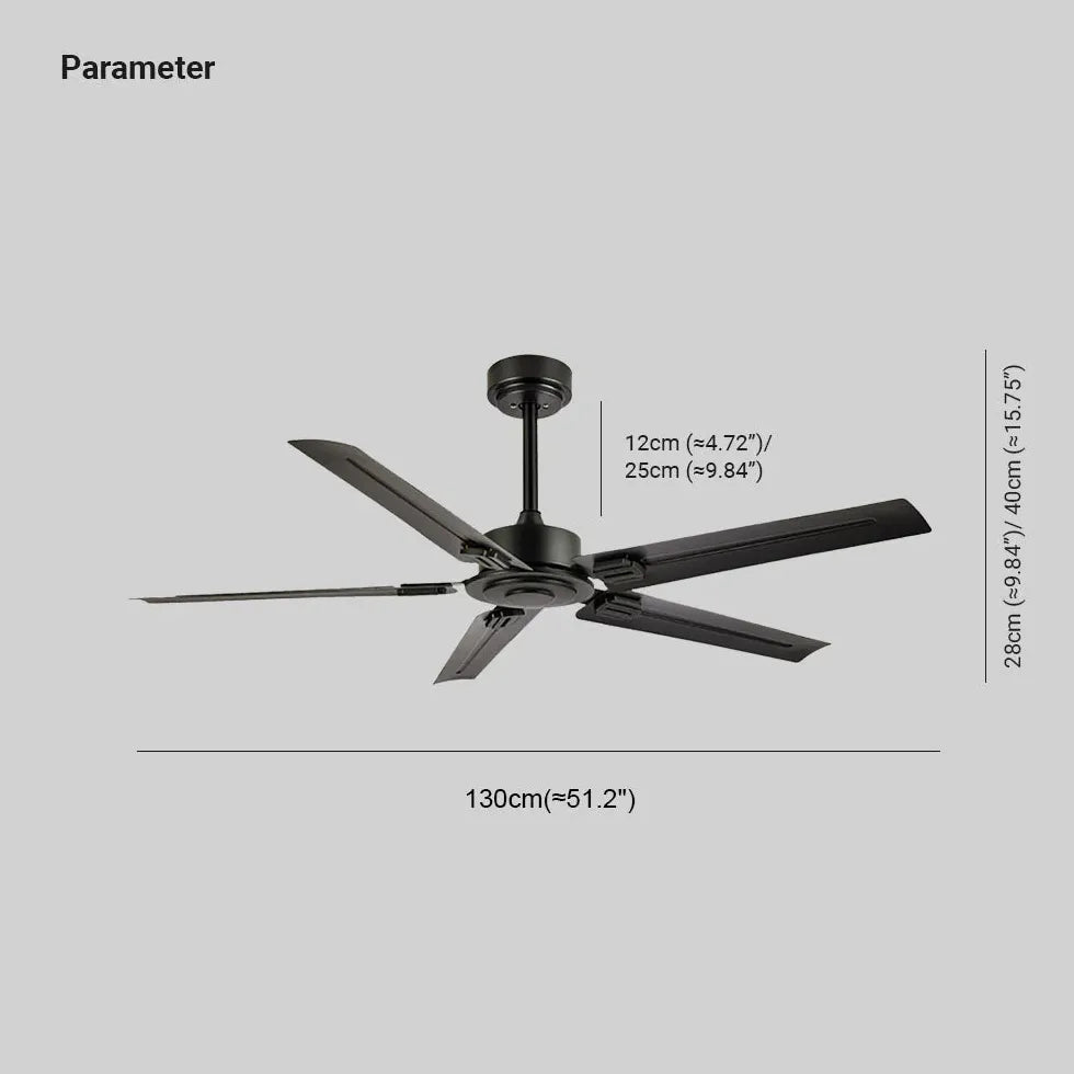 Black Ceiling Fan With Light For Study Room Alessio Metal Ip20