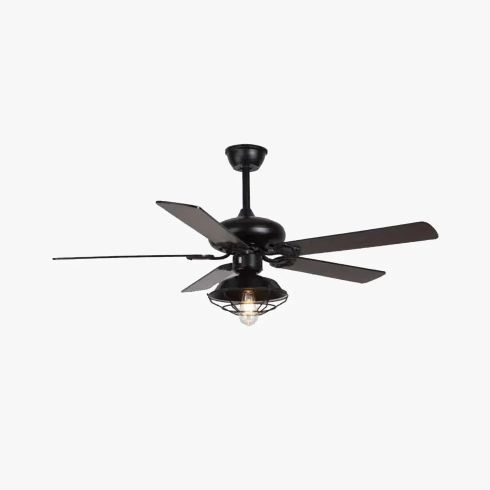 Black Ceiling Fan With Light For Bedroom Alessio Metal & Acrylic