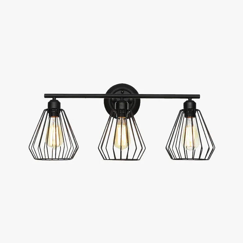 Wandlampe Industrial Style mit schwarzem Metallrahmen