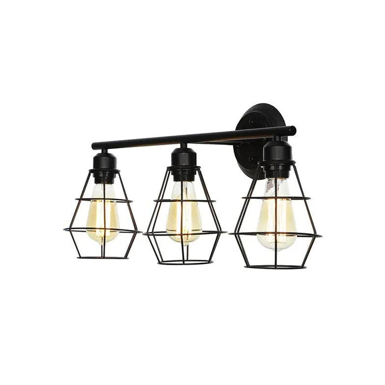 Wandlampe Industrial Style mit schwarzem Metallrahmen