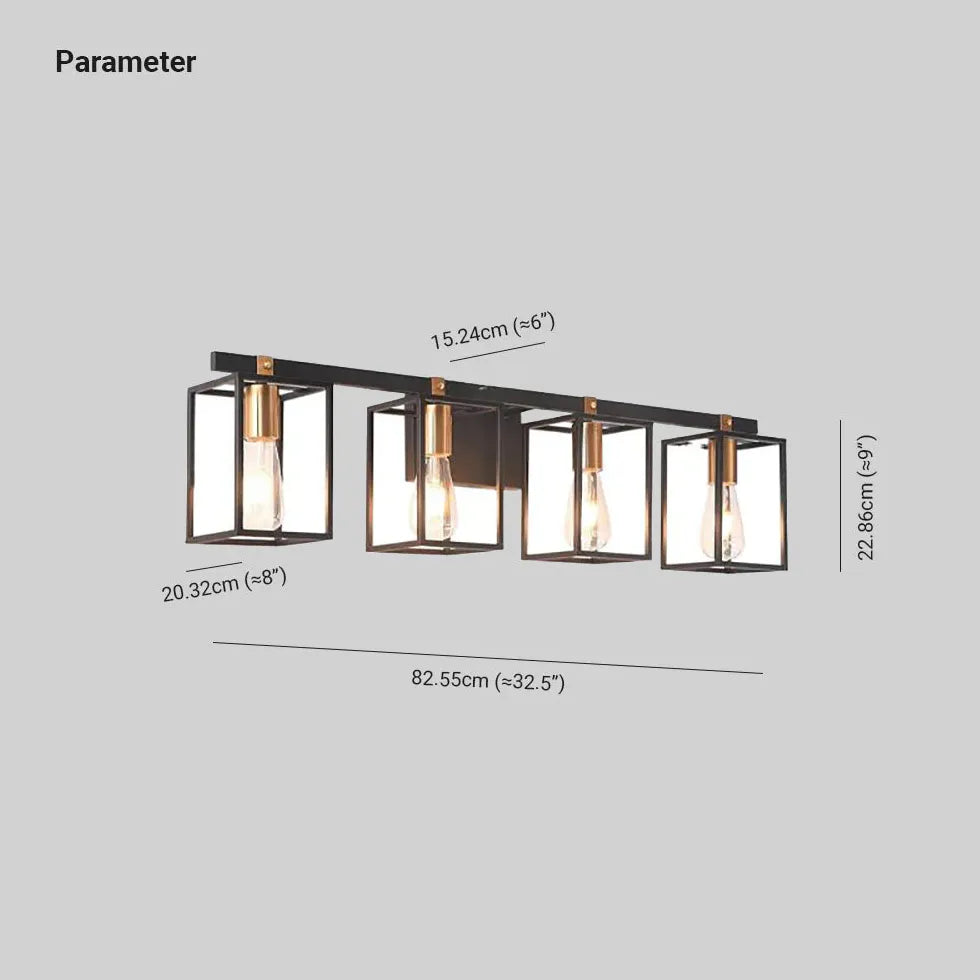 Industrie Wandlampe im schlichten Metallrahmen Design