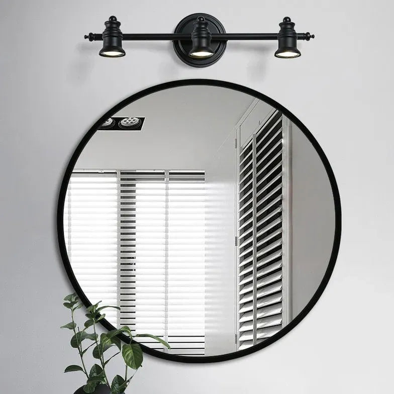 Badezimmer Wandleuchte schwarz im retro minimalistischen Stil