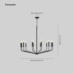 Moderne Kronleuchter LED im Vintage-Eisen-Design