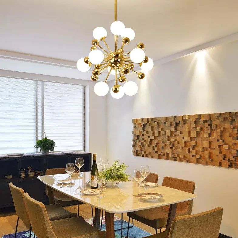 Moderne Hängelampen für Wohnzimmer in goldweißem Stil