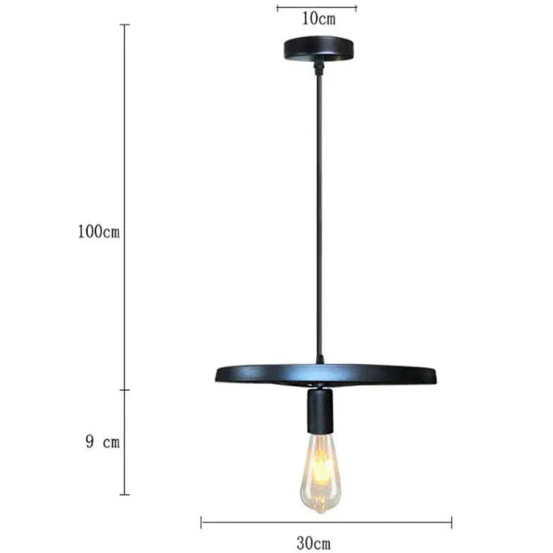 Black Light Single Pendant For Bedroom Alessio Metal Ip20 Led