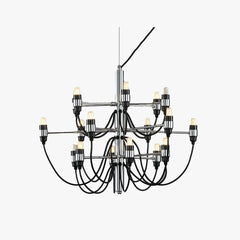 Black Modern Chandeliers For Living Room Linear Alessio Metal Led