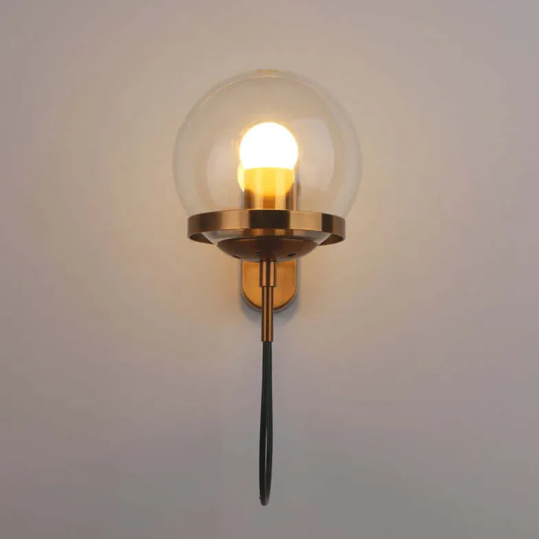 Black Rustic Retro Glass Plug-in Wall Light