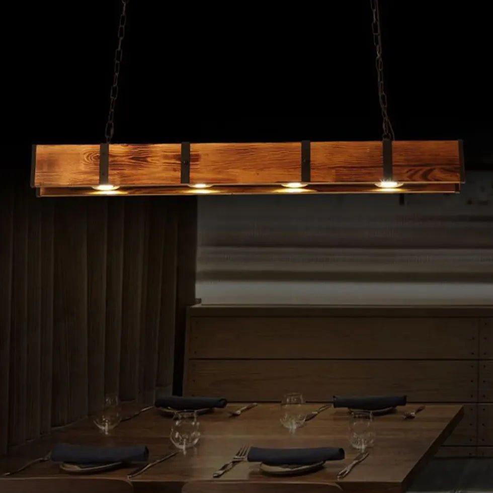 Chandelier For Bedroom Linear Alessio Wood