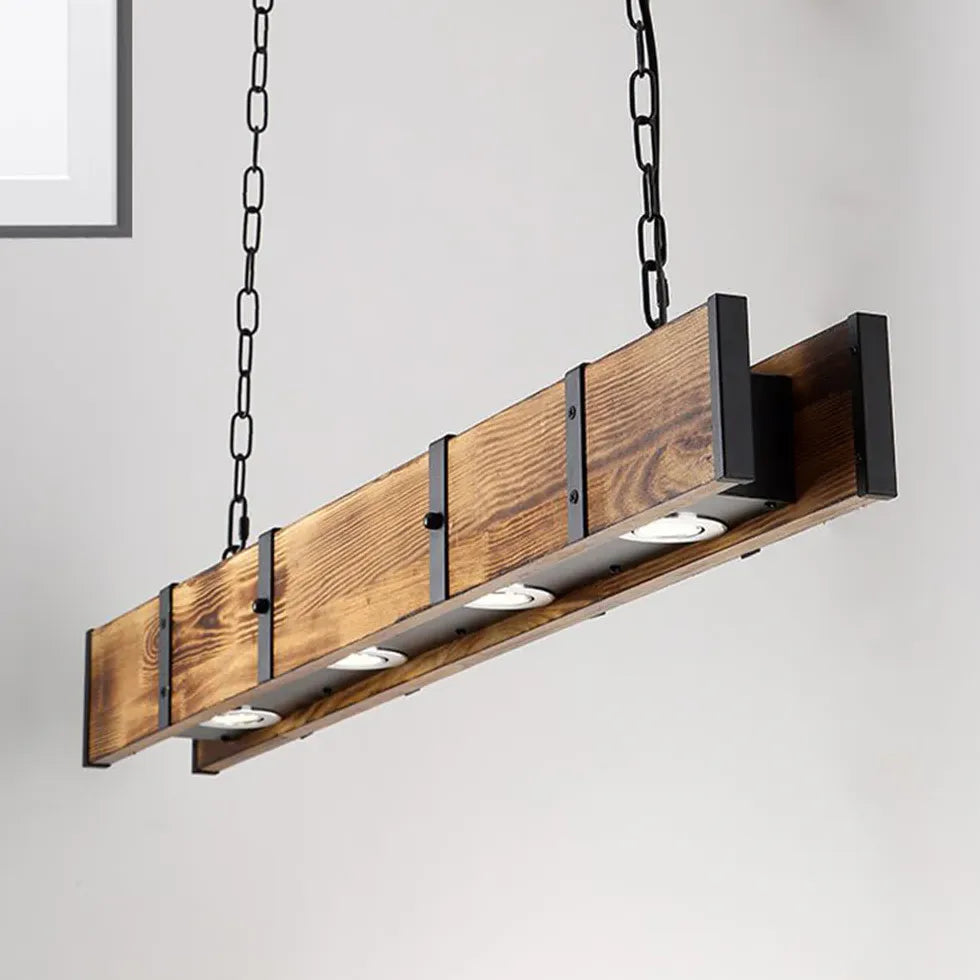 Chandelier For Bedroom Linear Alessio Wood