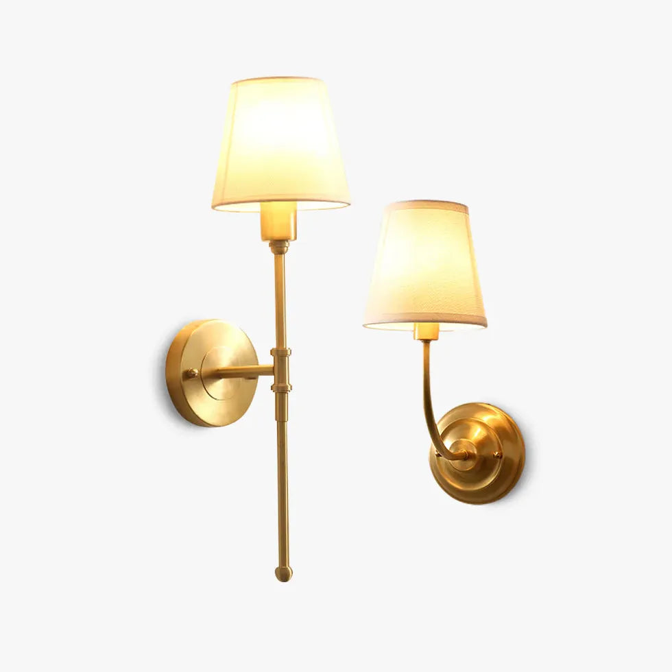 Gold Single Arm Wall Light For Bedroom Alessio Copper