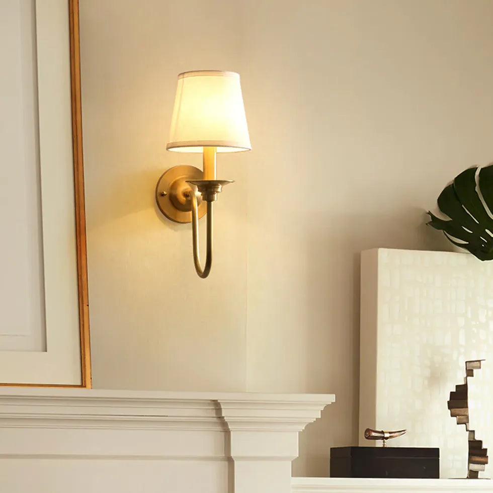 Gold Single Arm Wall Light For Bedroom Alessio Copper