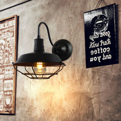 Black Single Arm Wall Light Alessio Metal & Glass