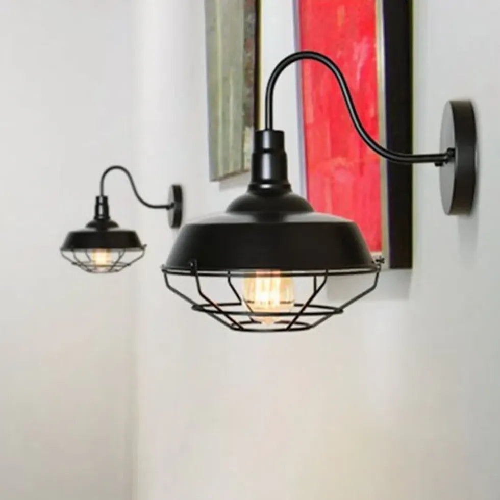 Black Single Arm Wall Light Alessio Metal & Glass