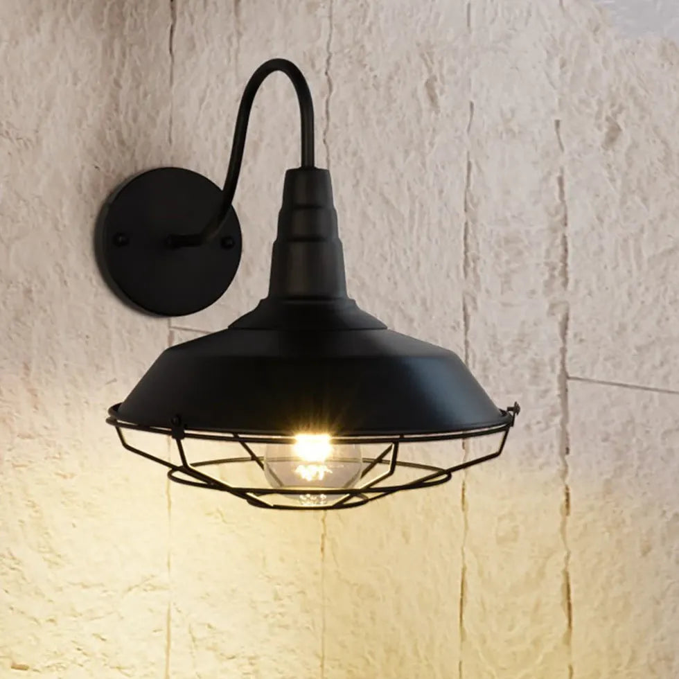 Black Single Arm Wall Light Alessio Metal & Glass