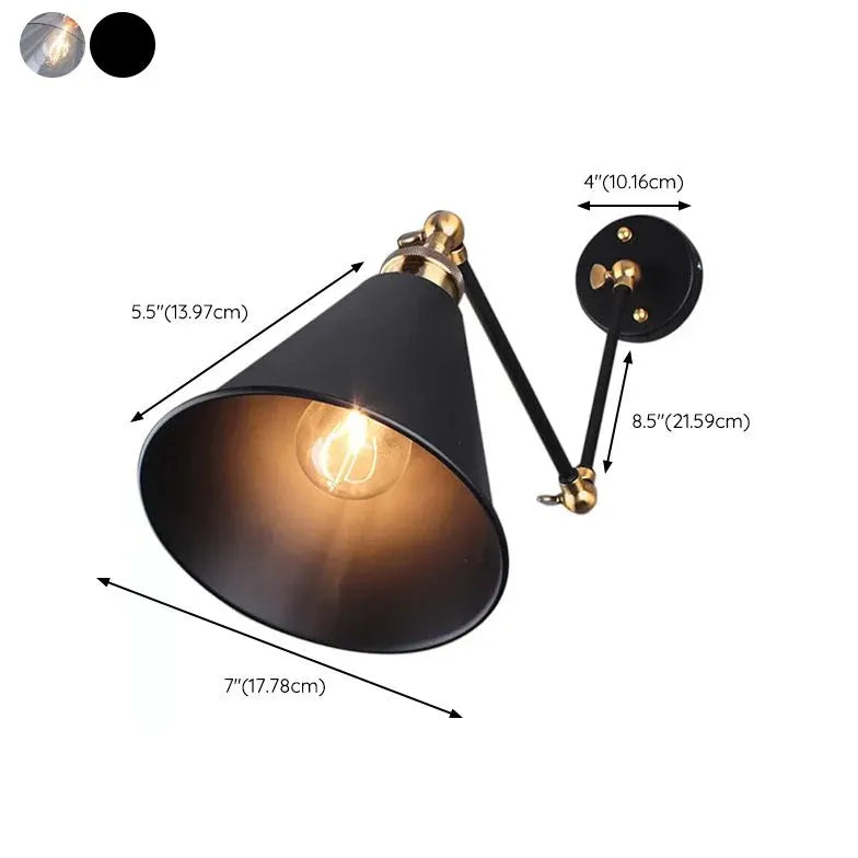 Black Single Arm Wall Light For Bedroom Alessio Metal Ip20 Led