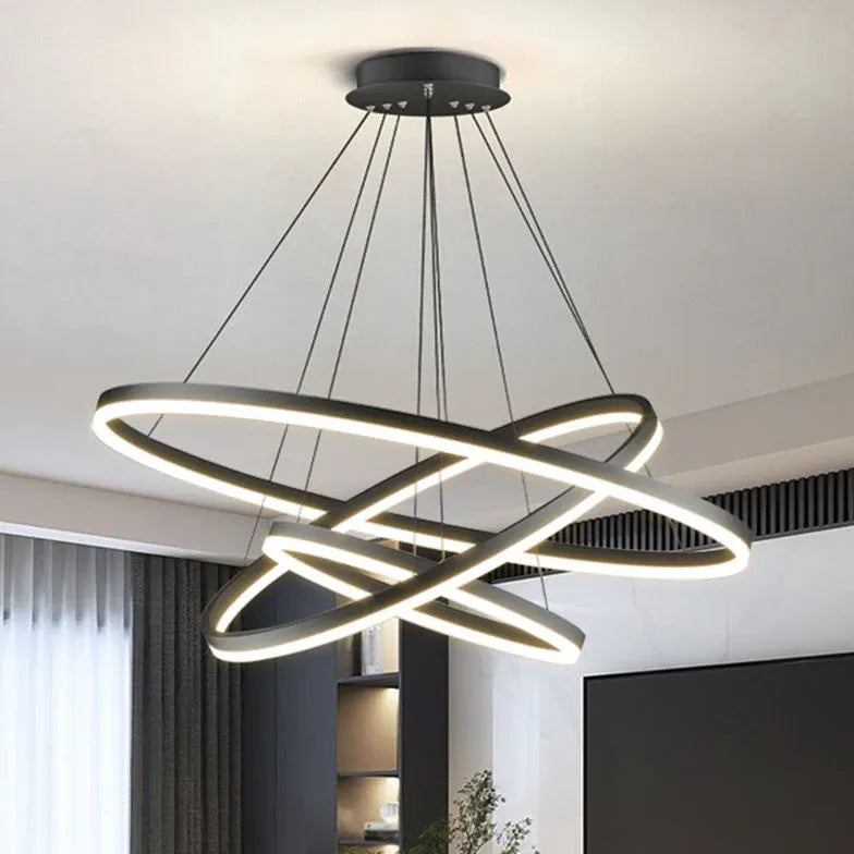 Black Statement Pendant Light For Bedroom Arisha Metal & Acrylic Ip20