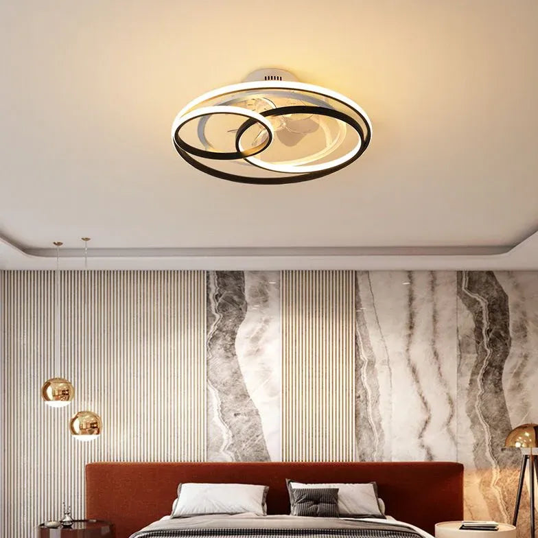 Ceiling Fan With Light For Bedroom Arisha Metal & Acrylic Led Ip20