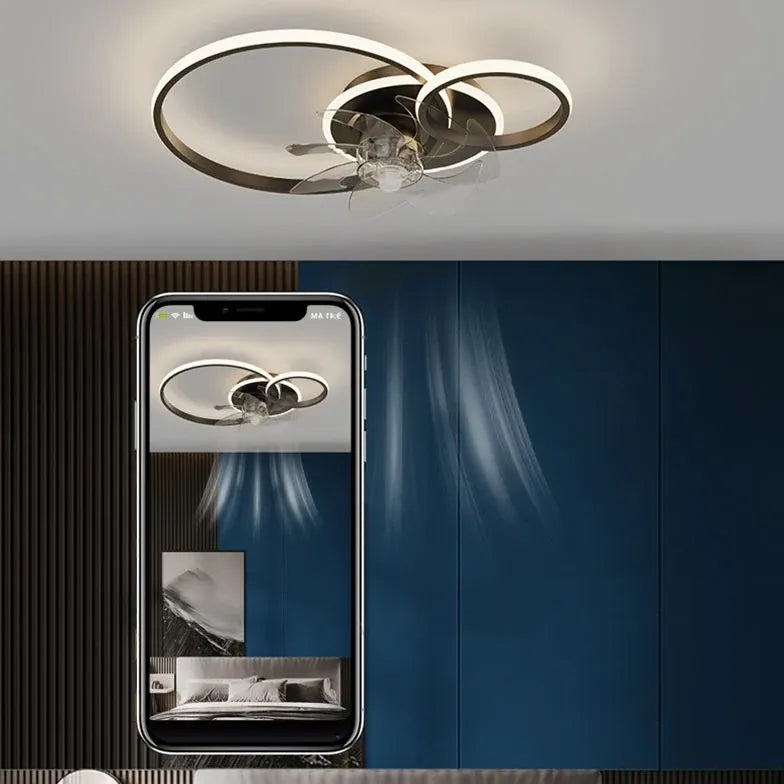 Ceiling Fan With Light For Bedroom Arisha Metal Led