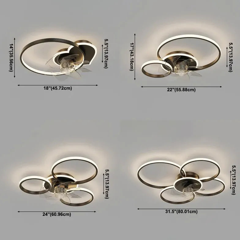 Ceiling Fan With Light For Bedroom Arisha Metal Led