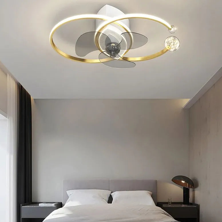 Ceiling Fan With Light For Bedroom Arisha Metal