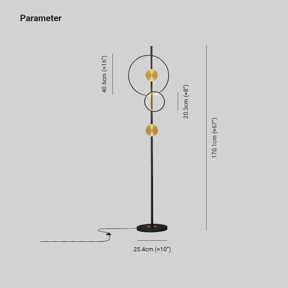 Black Floor Lamp For Study Room Arisha Metal & Acrylic