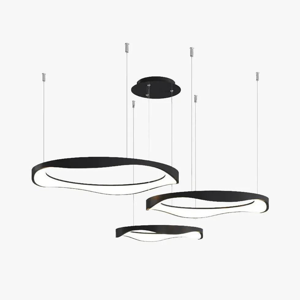 Black Statement Pendant Light For Living Room Arisha Metal & Acrylic Ip20