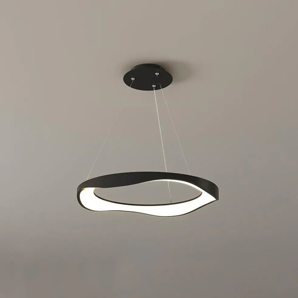 Black Statement Pendant Light For Living Room Arisha Metal & Acrylic Ip20