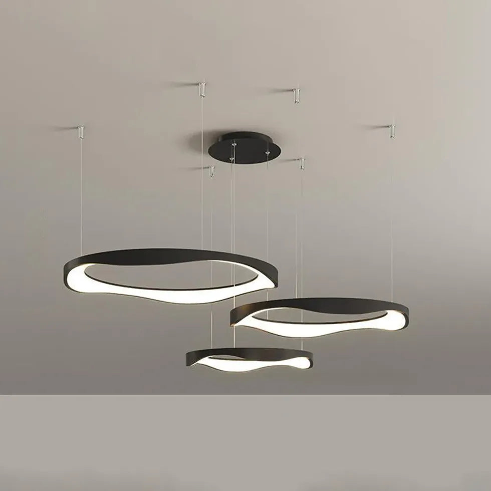 Black Statement Pendant Light For Living Room Arisha Metal & Acrylic Ip20