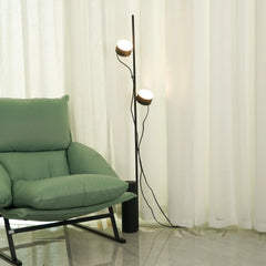 Black Floor Lamp For Bedroom Linear Avi Metal & Acrylic Neutral Light Plug Led