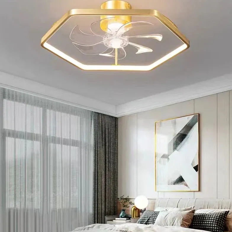 Ceiling Fan With Light For Bedroom Bella Metal & Acrylic Dimmable Ip20