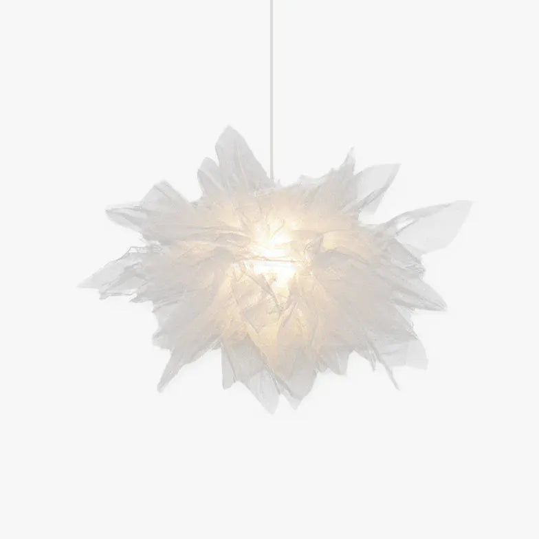 Bella Modern Flower Fabric Single Pendant White Light