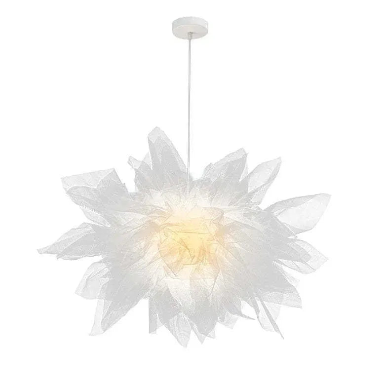 Bella Modern Flower Fabric Single Pendant White Light