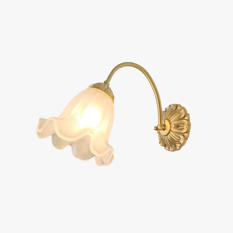 Gold Single Arm Wall Light For Bedroom Bella Glass Œöglass Ip20 Dimmable