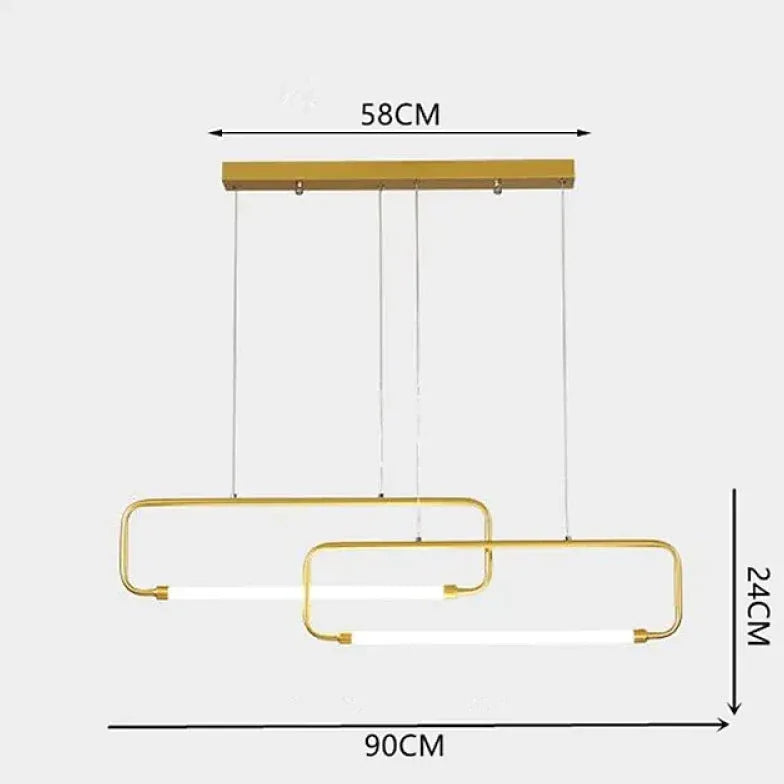 Modern Hängelampe Esstisch Skandinavische Minimalistische Rechteckform