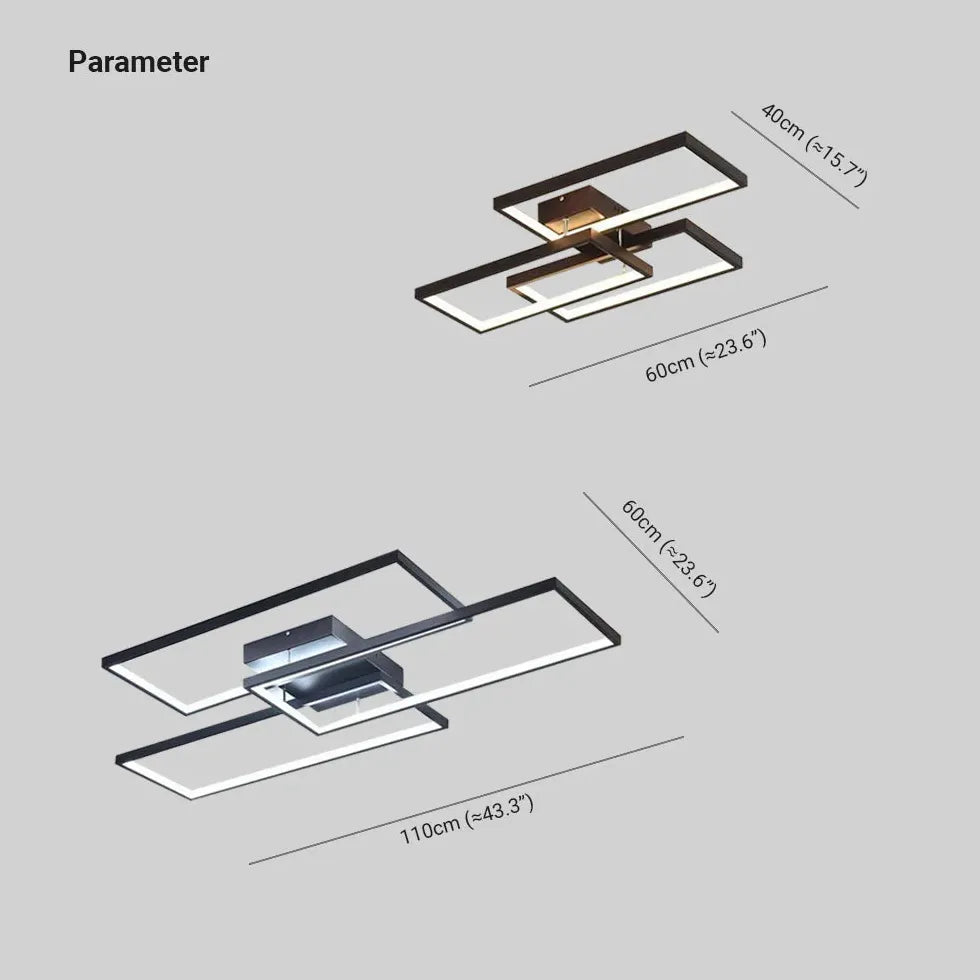 Flush Light For Bedroom Rectangular Bouvet Metal Ip20 Led