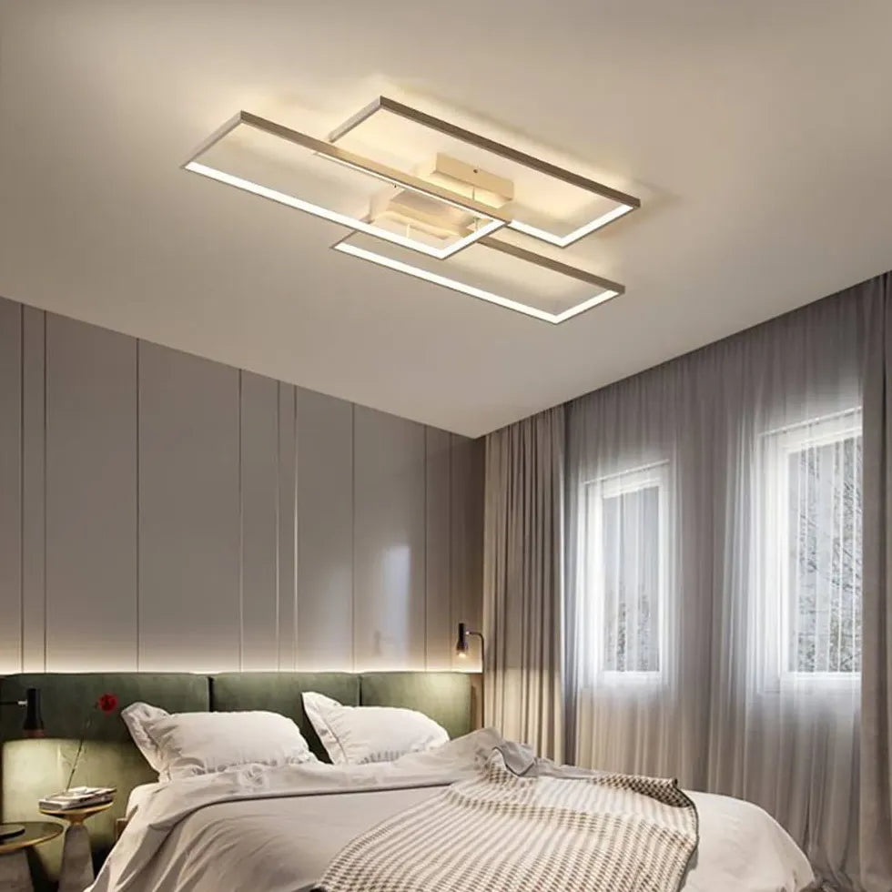 Flush Light For Bedroom Rectangular Bouvet Metal Ip20 Led