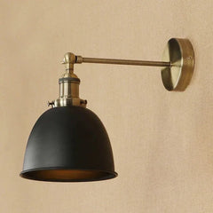 Black Single Arm Wall Light For Bedroom Retro Metal