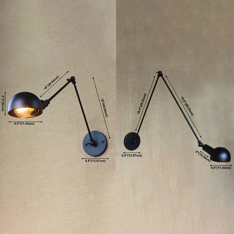 Black Reading Light For Bedroom Metal Led