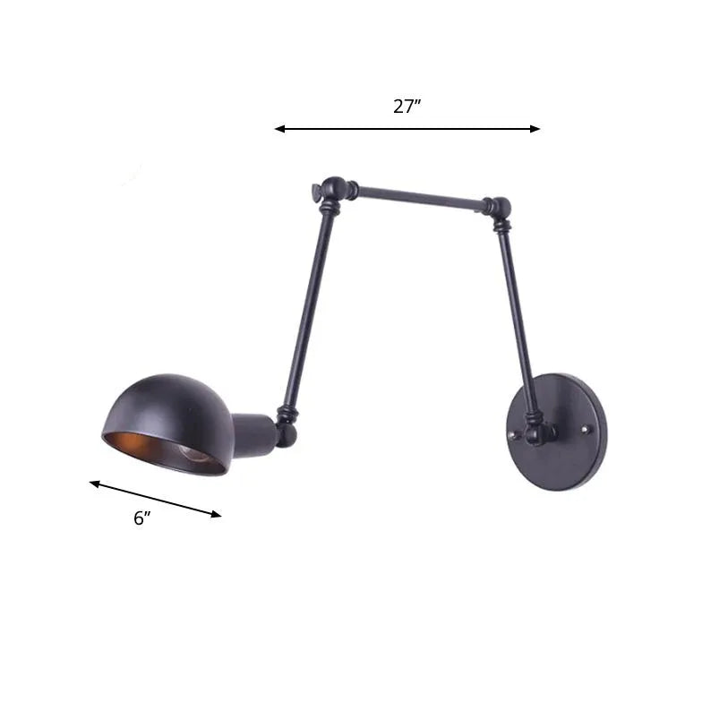 Black Single Arm Wall Light For Bedroom Brady Metal Led Ip20